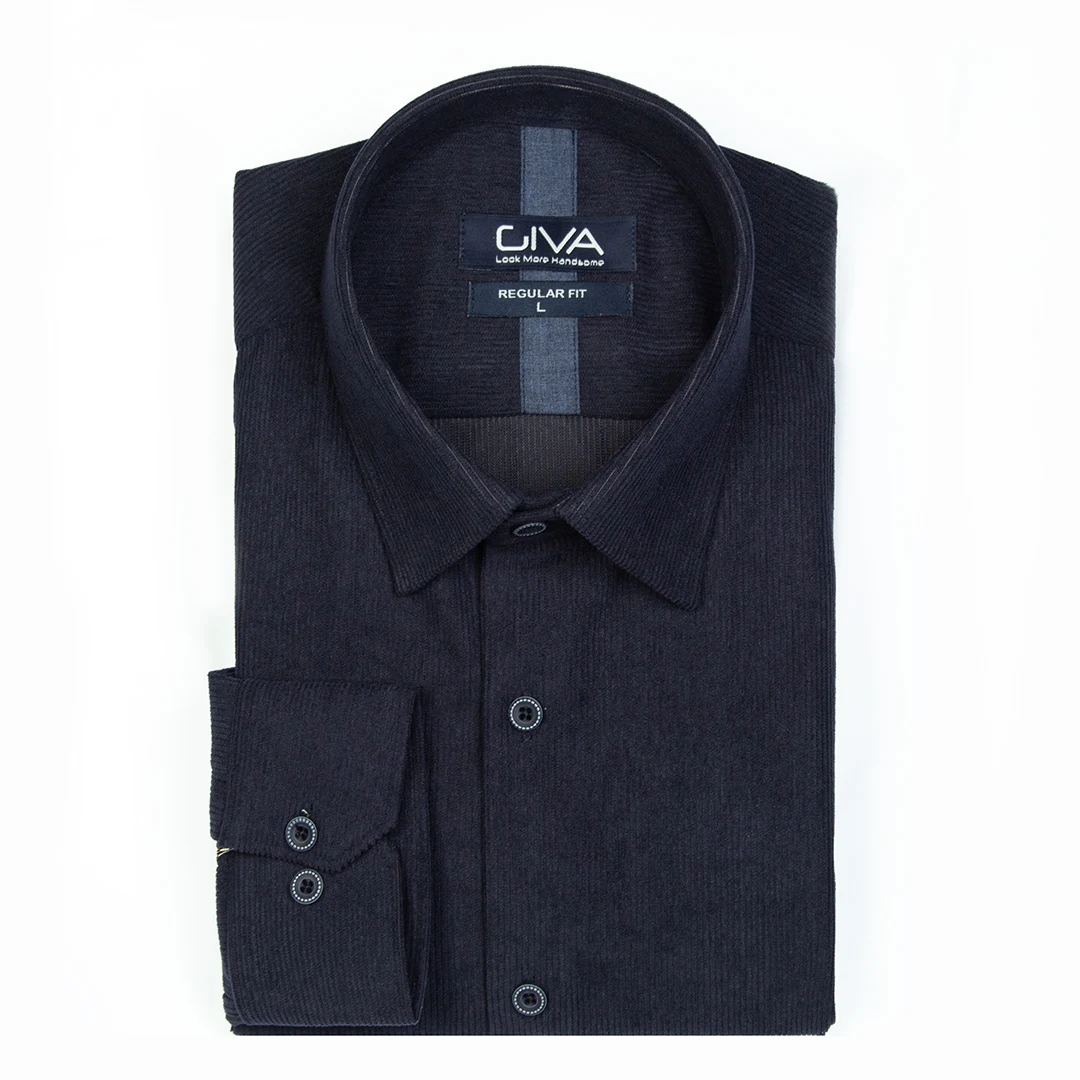 پیراهن مردانه مخمل کبریتی 4443 - Thumbnail 3